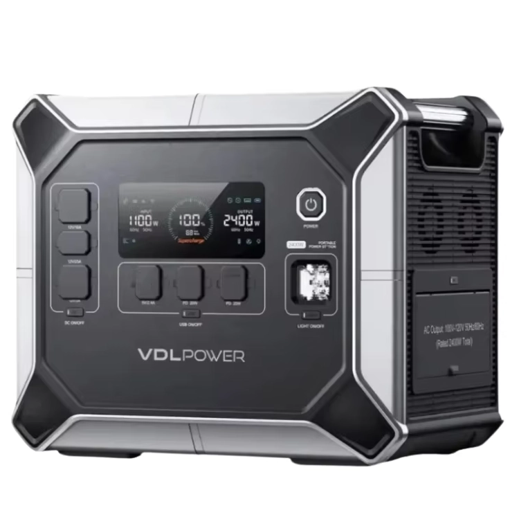 VDL HS2400 Portable Power Station, 2048Wh 2400W LiFePO4 Battery, 6 AC Ports